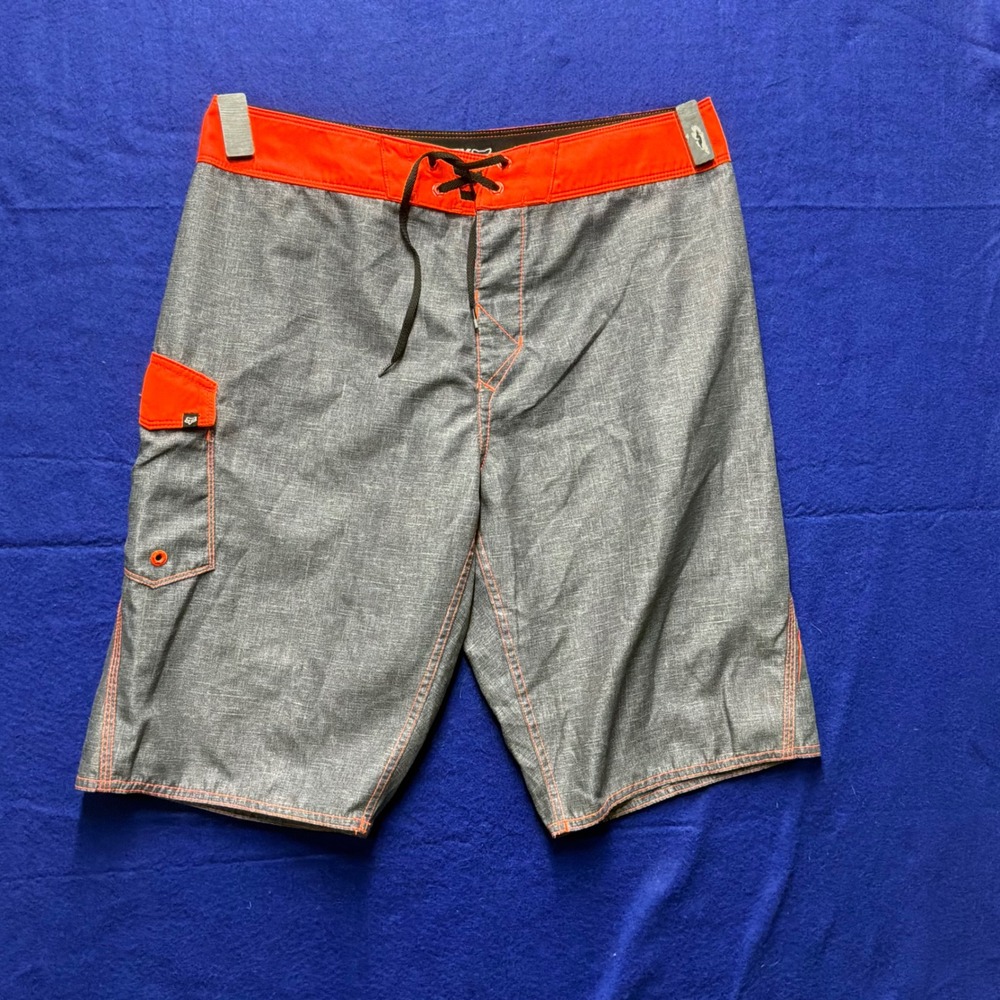 Surf Mens‎ Fox Racing H20 Board Shorts 31 Grey Orange